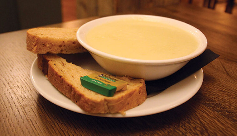 Soup of the day: homemade leek and potato