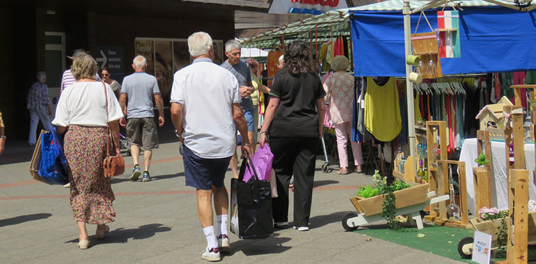 People at Ferndown Friday Market