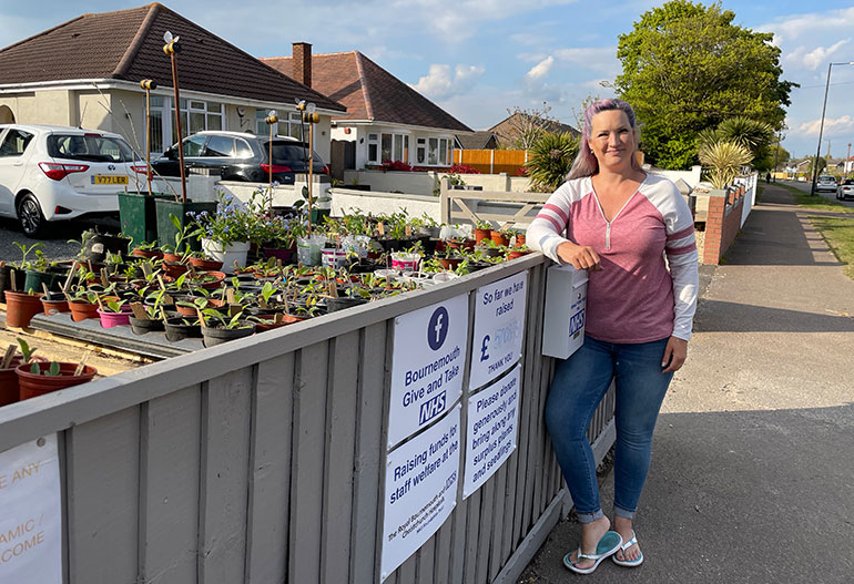 Sharon Valler by her plant stall