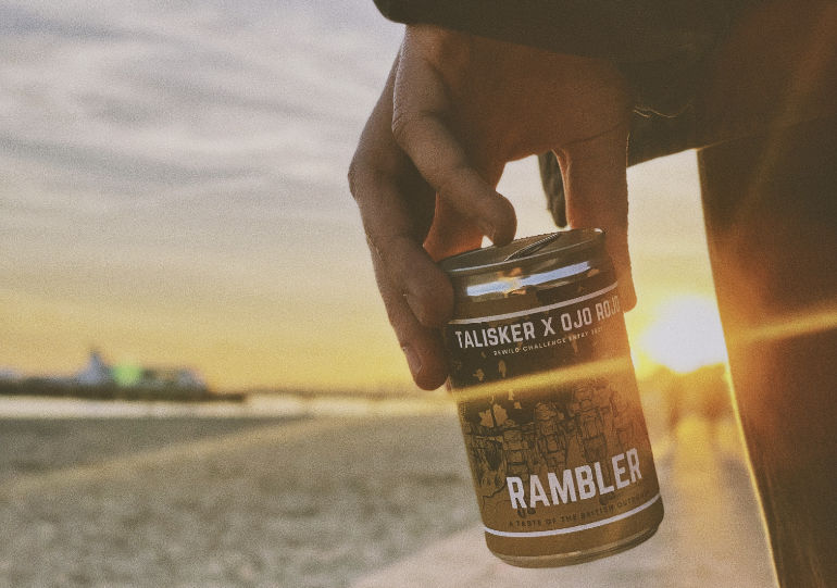 The Talisker X OjoRojo Rambler is served in a can