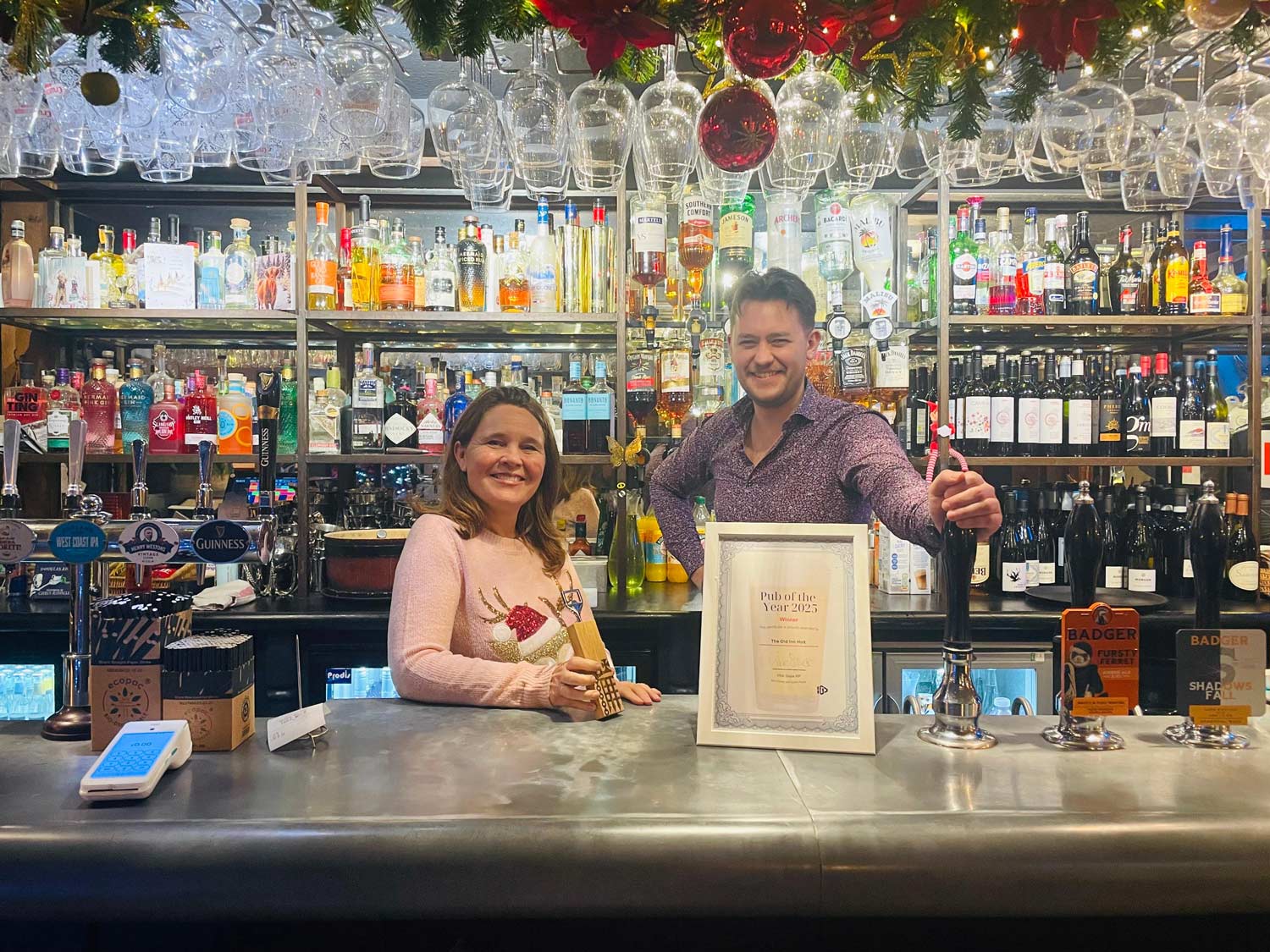 Vikki Slade MP with pub landlord Connor Wiltshire-Hall