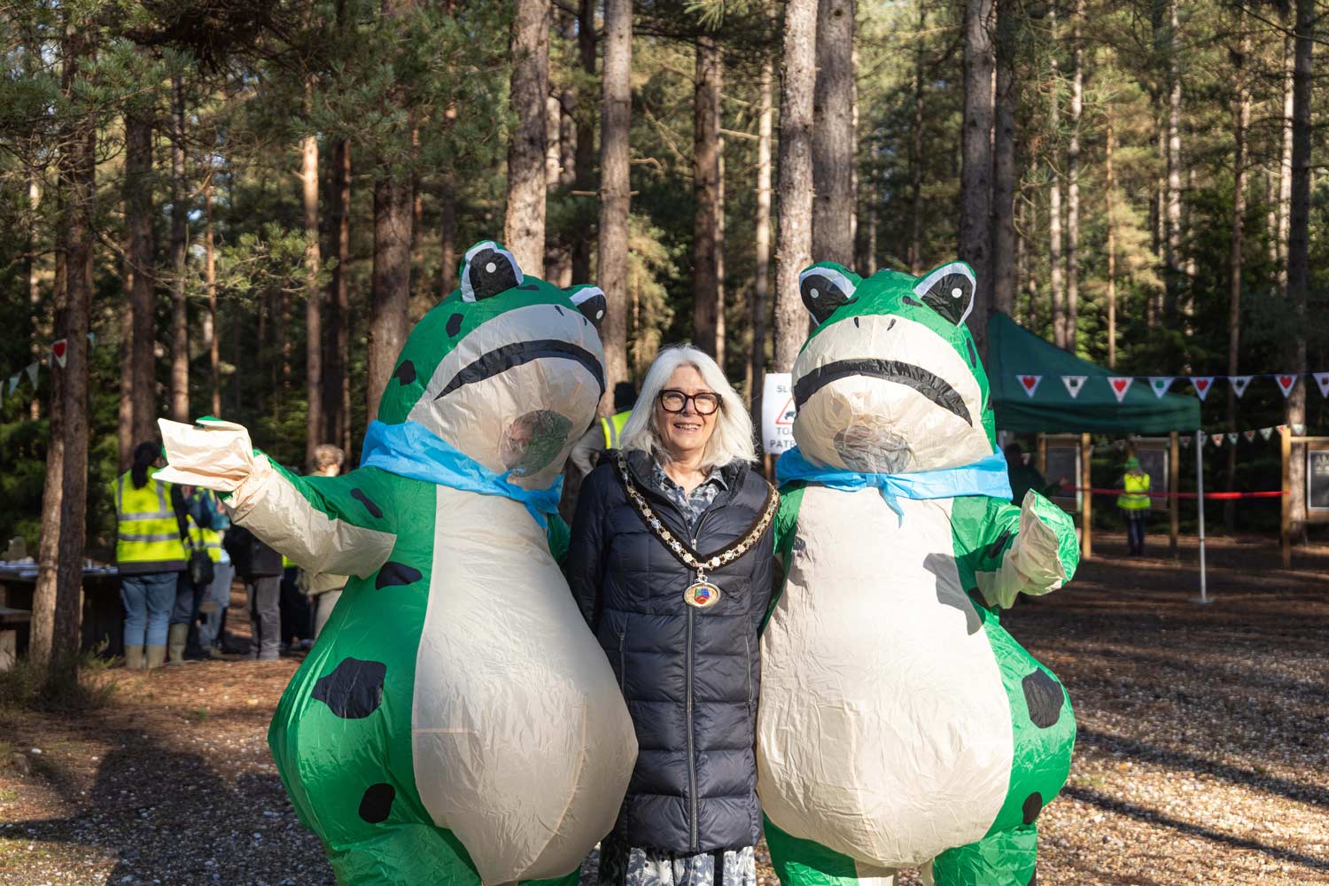 Cllr Frederick with local toads