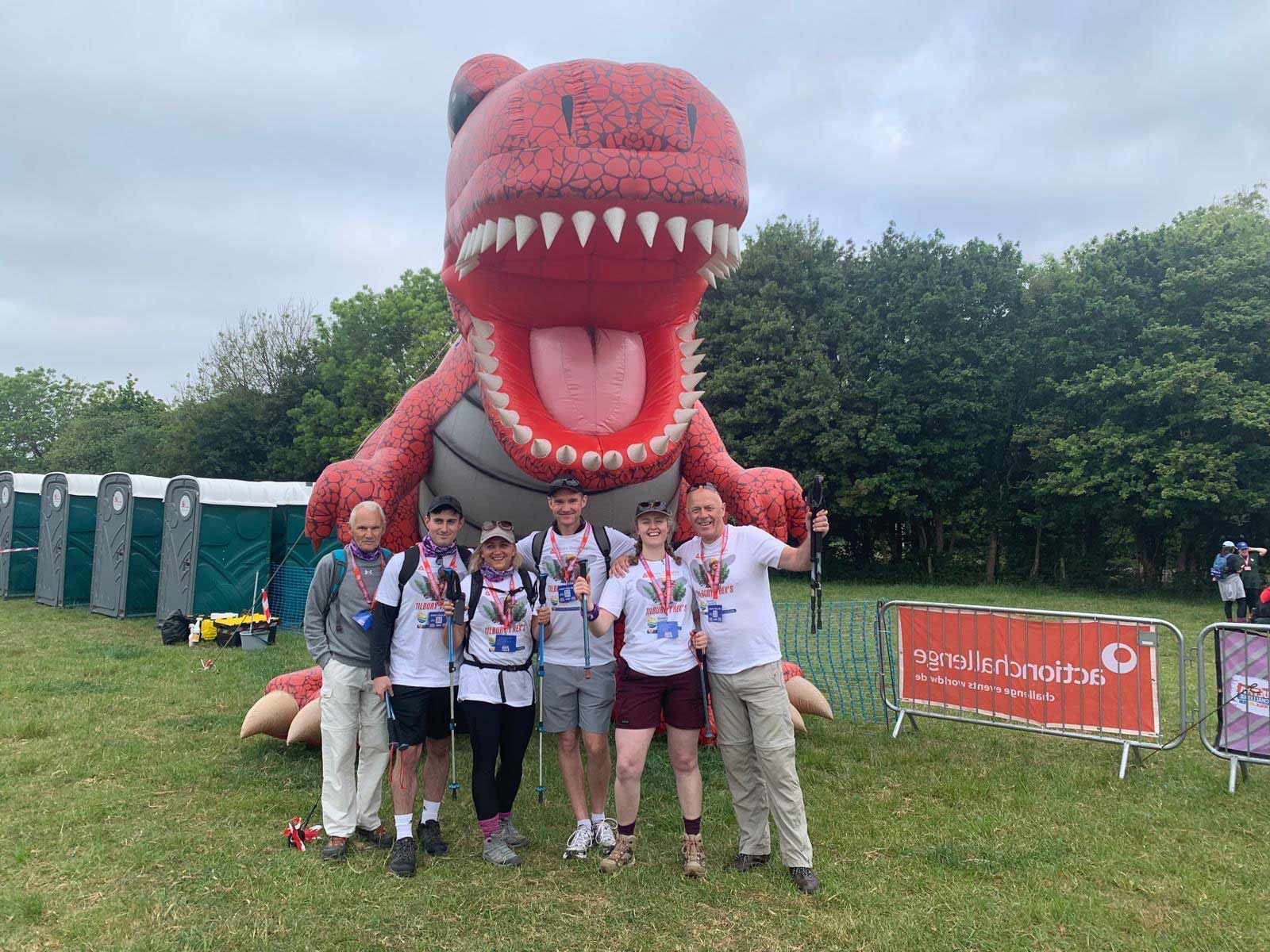 Tilbury Douglas T-Rex Team at the Jurassic Coast Challenge start line