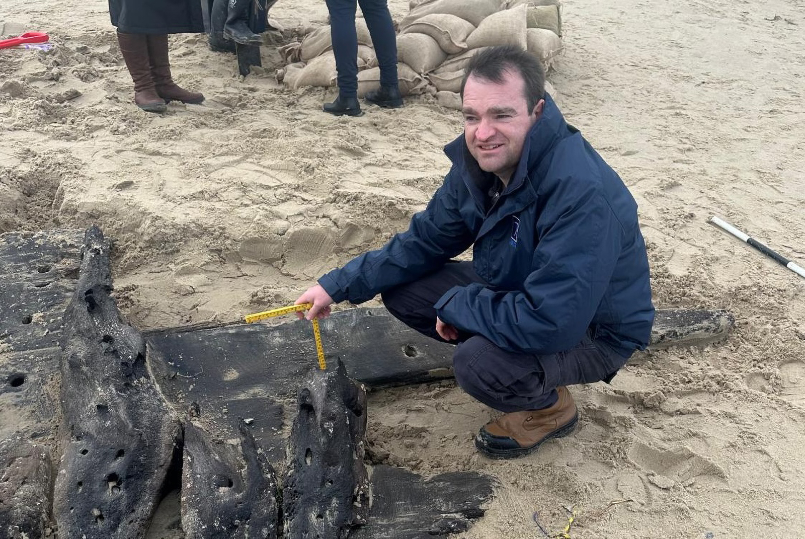 Tom Cousins assessing the timbers