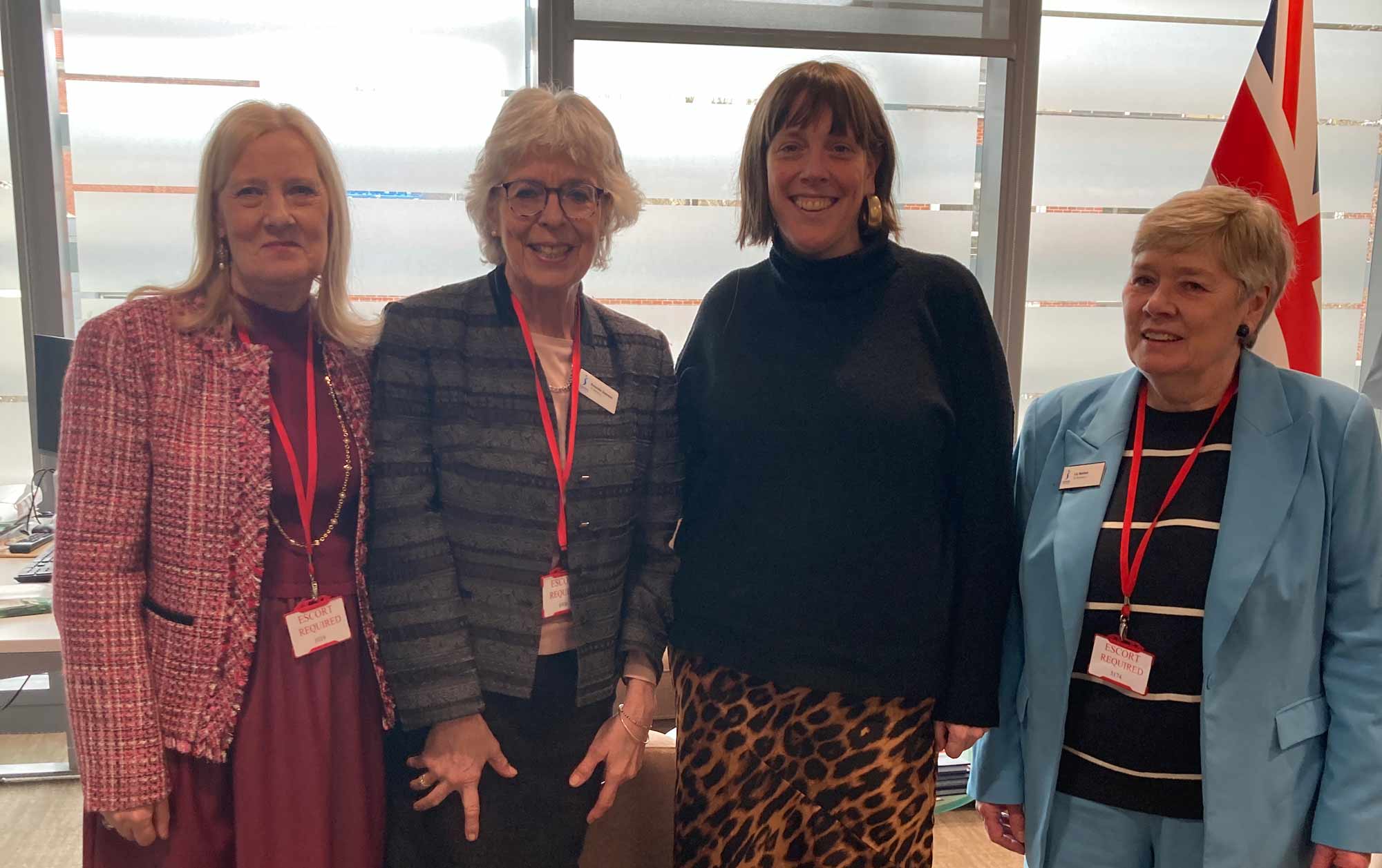 L-R: Caroline Foster, Amanda Burt, Jess Phillips MP, and Liz Batten