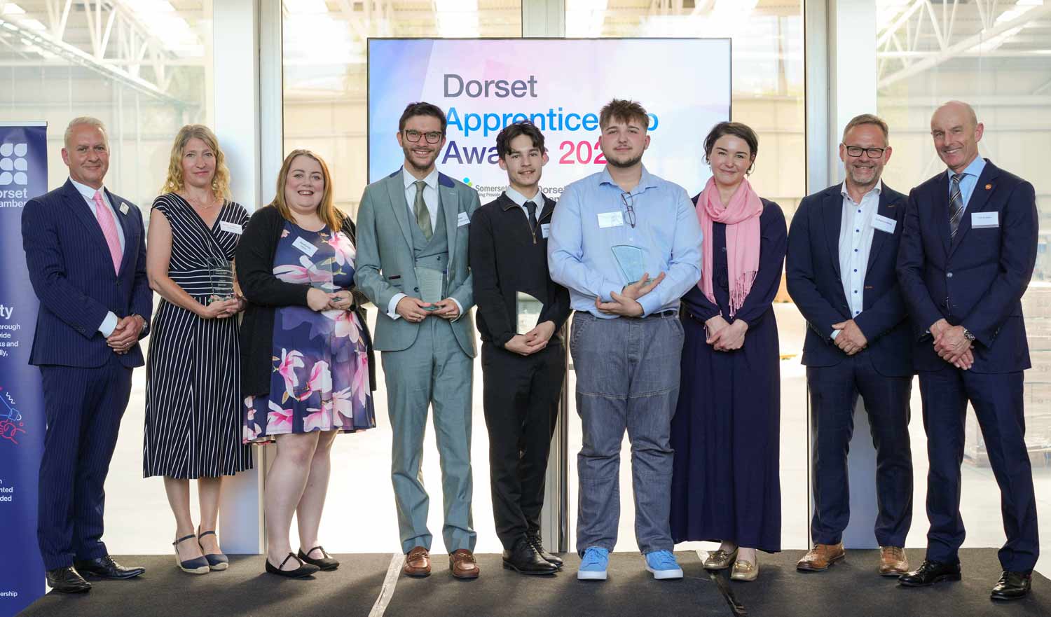 Winners and dignitaries at the 2025 Dorset Apprenticeship Awards