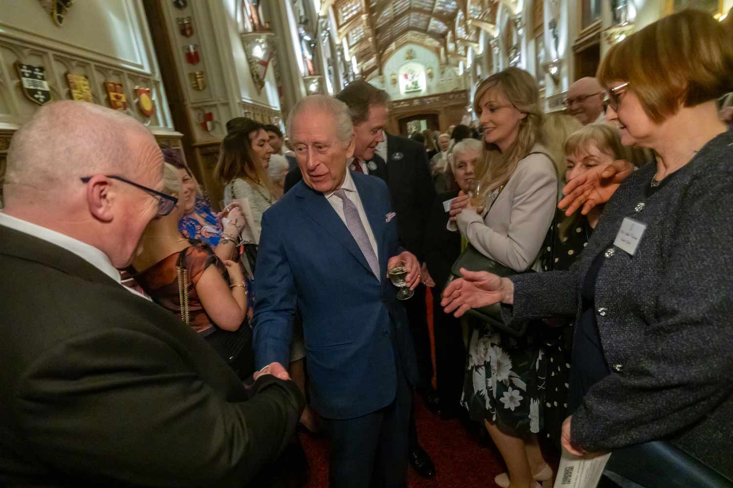 Lizzie Eden and Steve Duckett with The King at the Windsor Castle reception © Ian Jones Photography