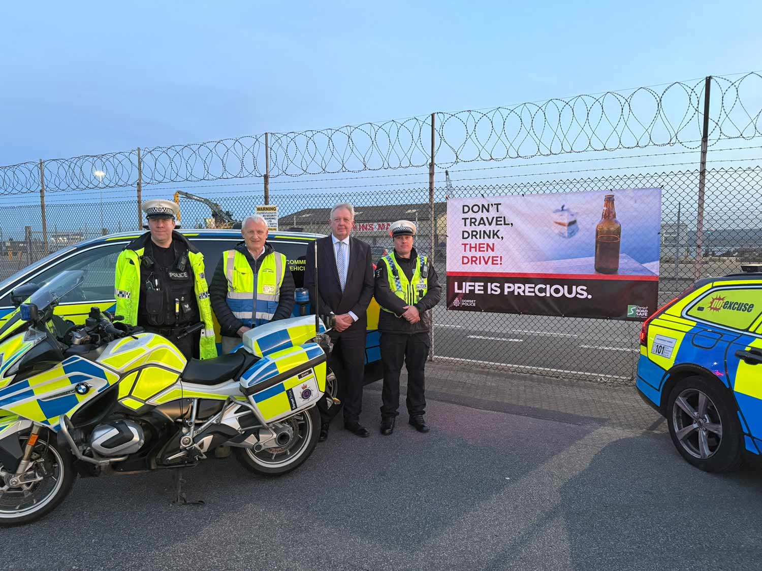PCC David Sidwick with Dorset Police officers