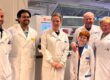 Ollie with staff in the Pathology Department