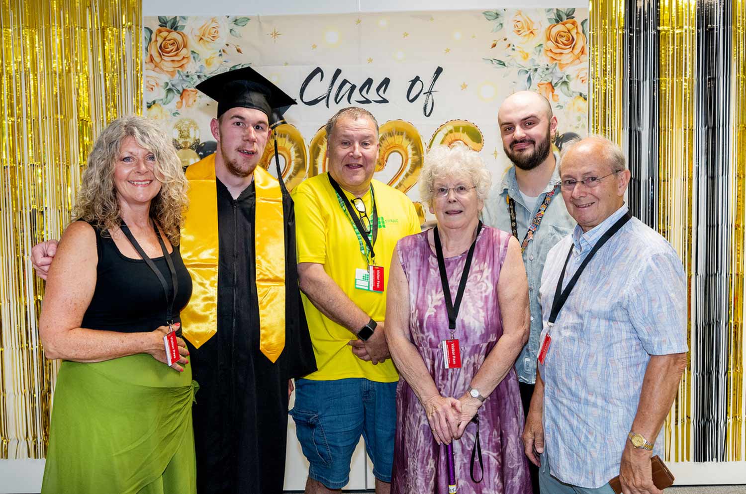 Harry Acton (second from left) with: (left to right) his mum Sarah Acton, Adrian Gunner CEO of SWRAC, his grandmother Meraline Acton, Kelly Findlay Amazon Area Manager, and his grandfather Bill Acton. Picture by Stuart Martin