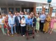 Patient Gordon Rock cuts the ribbon and Winton Health Centre
