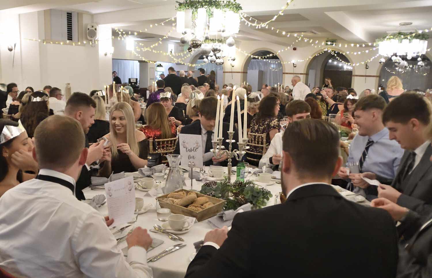 Guests enjoying the Christmas Party at the Italian Villa
