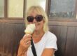 Janet enjoying a well-deserved ice cream