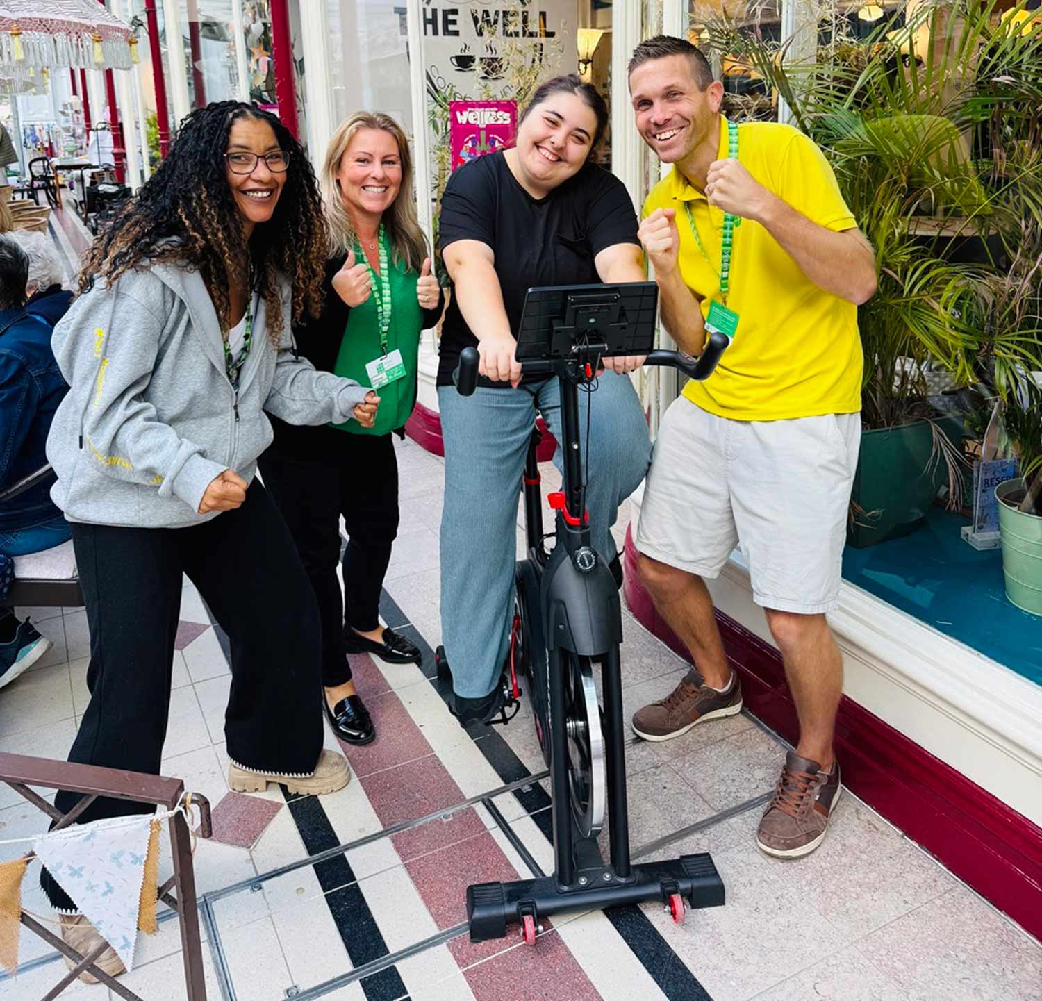 L-R - Employer Engagement Officer Dionne Polychronopulos, Supported Internship Job Coach coordinator Leanne Cook, student Kayleigh Bergquist and Supported Internship Tutor and Enterprise Lead Will Lewis. Photo SWRAC
